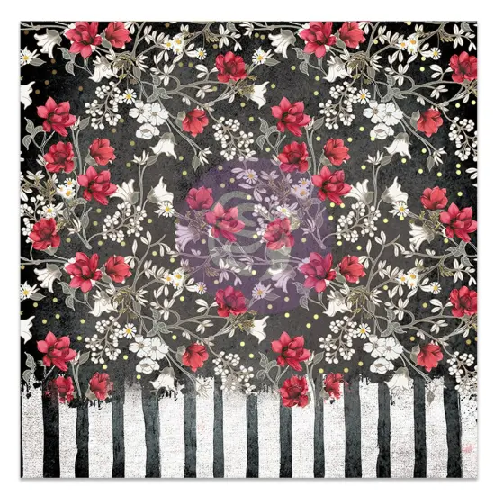 Magnolia Rouge Collection 12x12 Sheet - Daisies And Magnolias - 10 sheet 12"x12", w foil details {2}