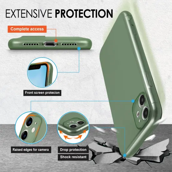 Translucent Matte Case For iPhone 11 (6.1 in), Semi-Transparent Smooth Touch Soft TPU Thin Cover Green, by Insten {2}