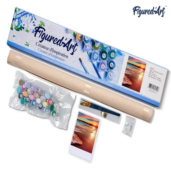 Figured'Art Paint by Numbers Kit for Adults Sea Foam 16"x20" - Craft Art Painting DIY Kit Rolled Canvas without frame {5}