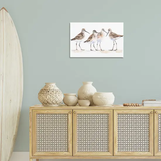 Stupell Industries Sand Pipers Gathered Canvas Wall Art Design by Petal Prints Design {2}