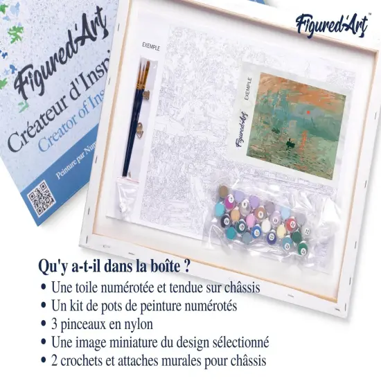 Figured'Art Paint by Numbers for Adults Baboon Pop Art 16"x20" - Craft Art Painting DIY Kit Rolled Canvas without frame {5}