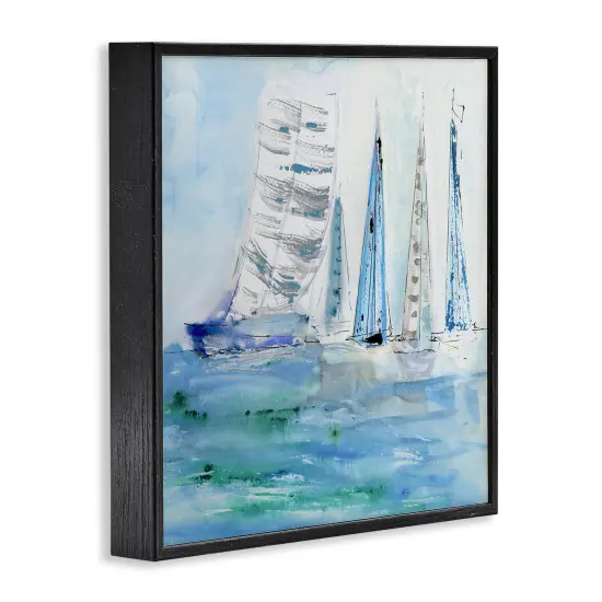 Stupell Industries Maritime Outlined Sailboats Framed Giclee Wall Art Design by Val Rhodes {3}