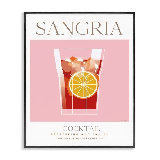Stupell Industries Chic Minimal Sangria Framed Giclee Wall Art Design by Omar Escalante {1}