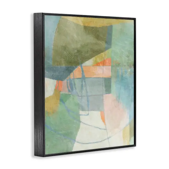 Stupell Industries Pastel & Green Shapes Framed Giclee Wall Art Design by Suzanne Nicoll {3}