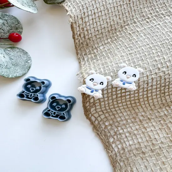 POLAR BEAR STUD | CHRISTMAS | CLAY CUTTER {3}