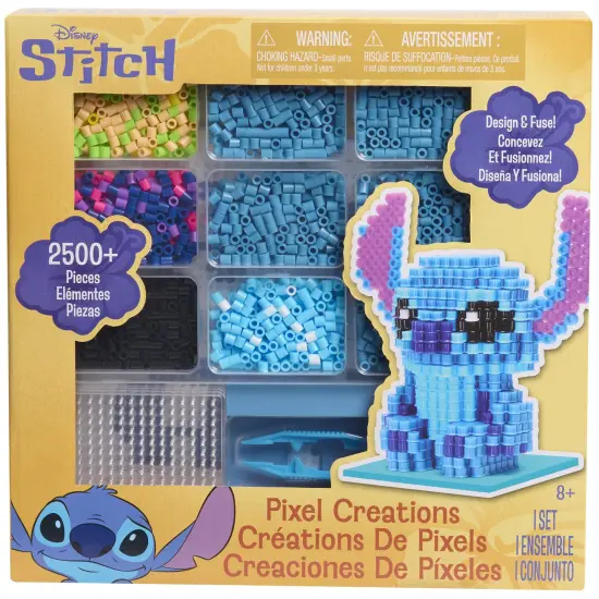 Tara Toy: 3D Pixel Creations - Disney Stitch - 2500 Beads Kit, DIY Your Own 3D Character Figure, Design-Fuse-Display, Building Art-Craft Set, Licensed {1}