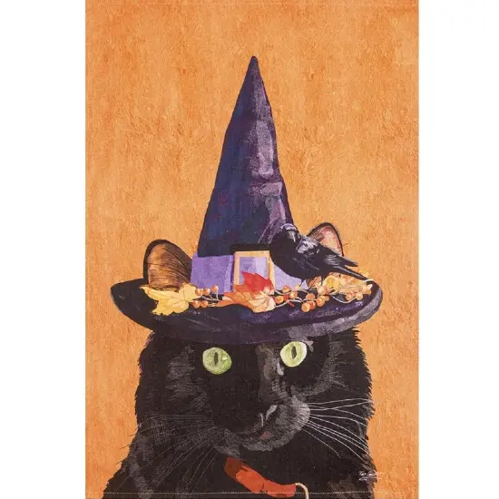C & F 26.0 Inch Witch Cat Mose Towel Halloween Hand Towel Set , Halloween Fall Black {3}