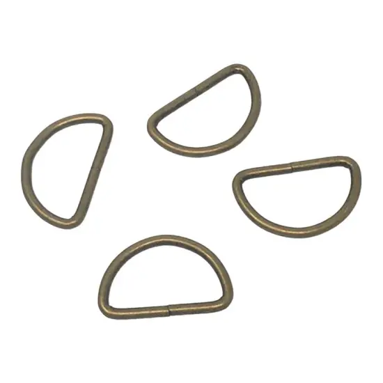 Metal D Ring 2" Antique Brass Plated Loop Ring {1}