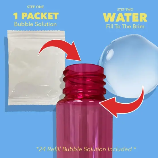 24Pcs Bubble Wands and Bubble Refills Solution for Easter, Pool, Beach, Park, Summer BBQ Party, Birthday Party Fovor Toy for Kids {2}