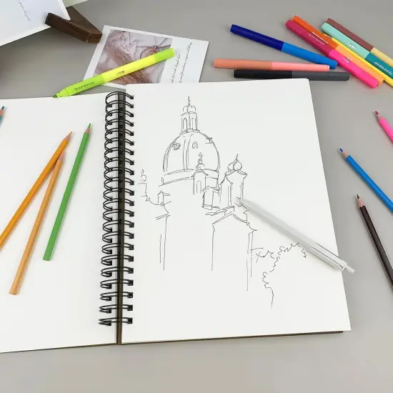 100 Sheets Spiral Bound Sketch Pad {4}