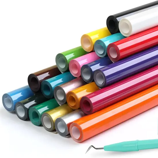 HTV Heat Transfer Vinyl Bundle - 20 Pack 12'' x 3FT Iron on Vinyl-20 {1}