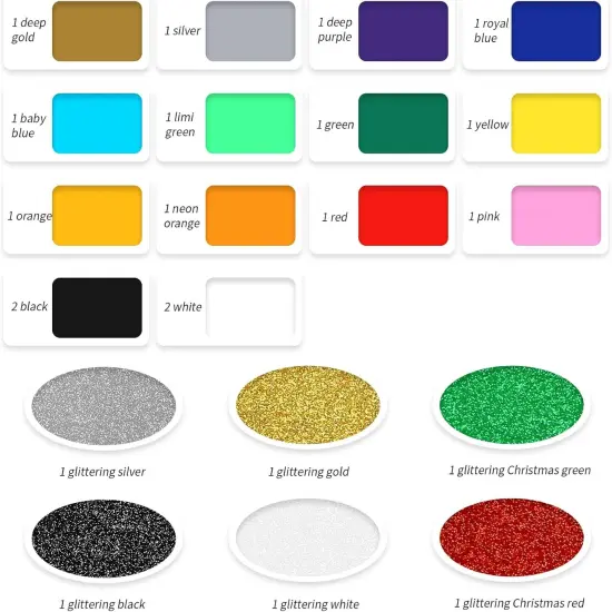 22 Pack HTV Heat Transfer Vinyl 12"x10" -16 Pack Assorted Colors Iron on Vinyl- 6 Pack Glitter {2}