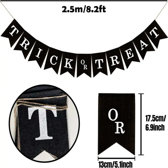 Trick or Treat Burlap Banner - Halloween Party Decorations {2}