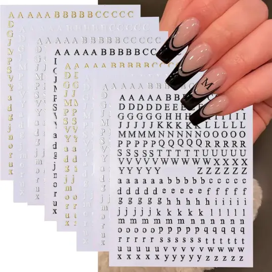 Letters Nail Art Stickers English Alphabet Nail Decals {1}