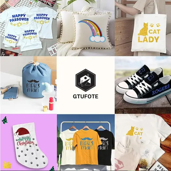 Glitter Heat Transfer Vinyl for T Shirts, 12" x 8 FT Glitter Black Iron on, Outlast 50+ Washes {2}