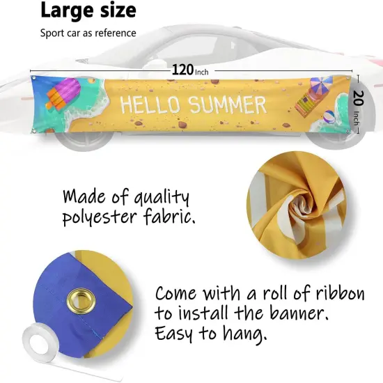 Summer Banner Decorations - 120"x 20" {3}