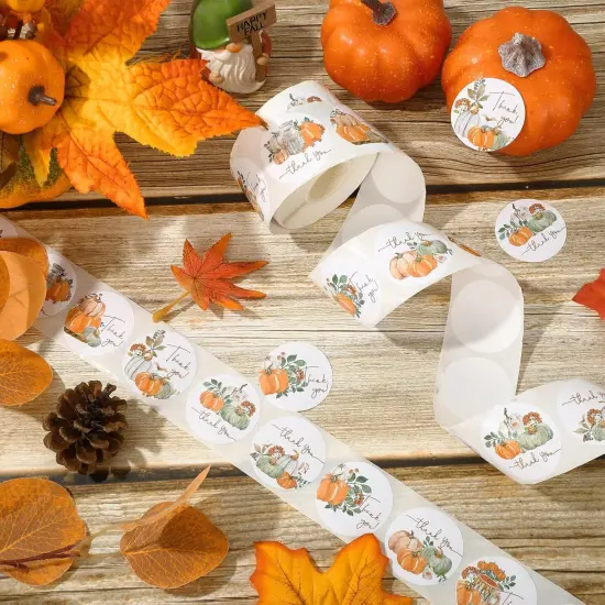 500Pcs Fall Thank You Stickers Watercolor {2}