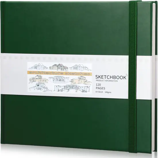 Square Sketchbook for Drawing 8 x 8 - (Green) {1}