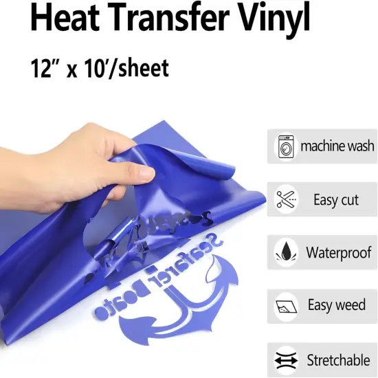 Royal Blue HTV Iron on Vinyl 12Inch by 10ft Roll Heat Transfer Vinyl {2}