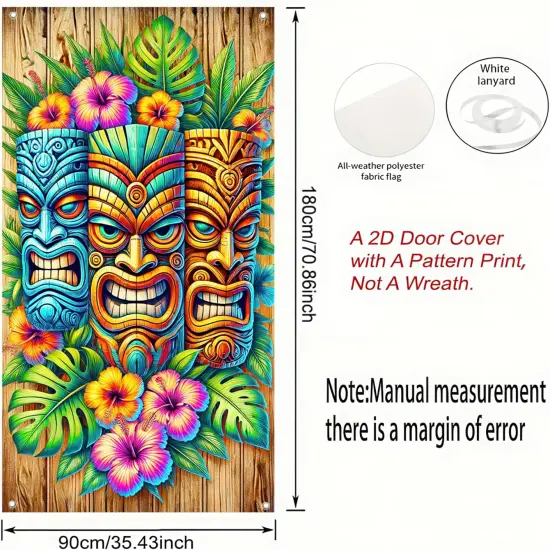Summer Hawaiian Door Cover - Tiki Bar (73 x 35 Inch) {5}