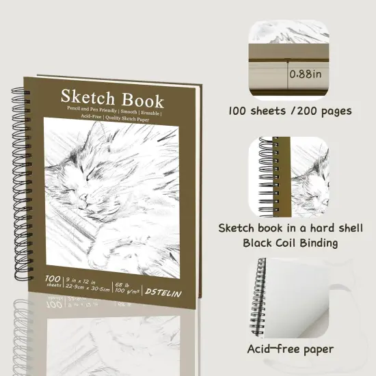 100 Sheets Spiral Bound Sketch Pad {2}