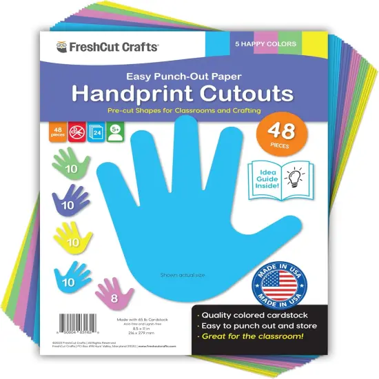 48 Piece Handprint Happy Cutouts with IDEA Guide {3}