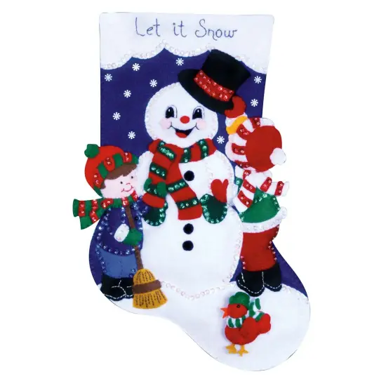 Design WorksSnowman & Children Stocking Kit Multi {1}