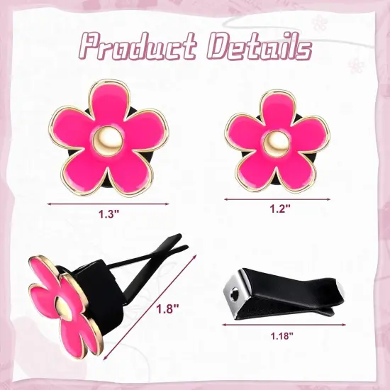 6Pcs Daisy Car Air Vent Clips Cute Flower Outlet Decorations White {7}