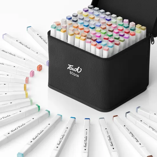 Alcohol Markers 80 Colors,Dual Tip Chisel & Fine {1}