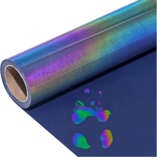 Reflective Heat Transfer Vinyl HTV Vinyl 12in x 6ft Reflective Rainbow Iron {1}