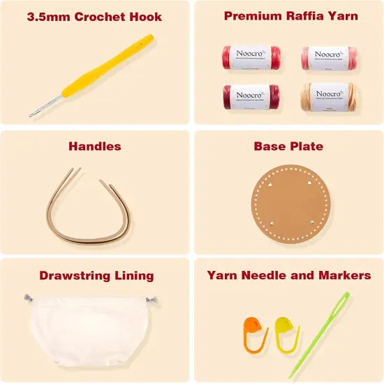 Crochet Kit - Floral Raffia Bucket Bag (Rosy Bloom) {3}