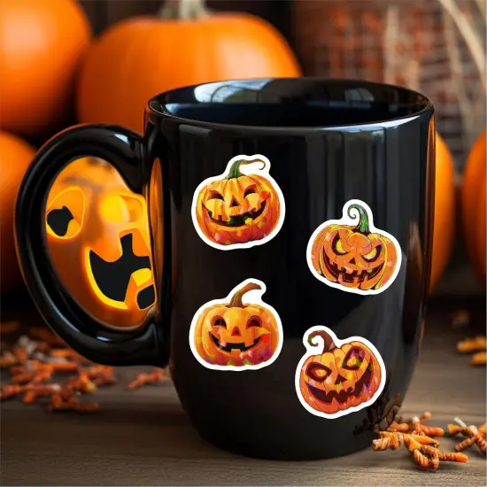 50 Pcs Pumpkin Stickers Halloween Stickers {3}