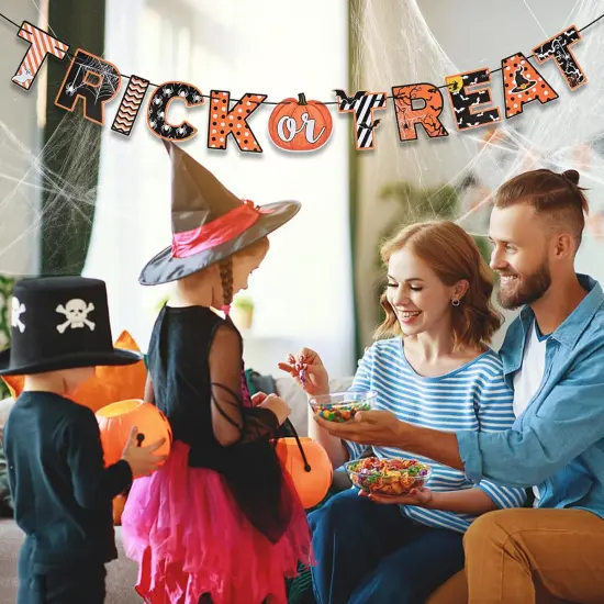 Halloween Trick or Treat Paper Banner {5}