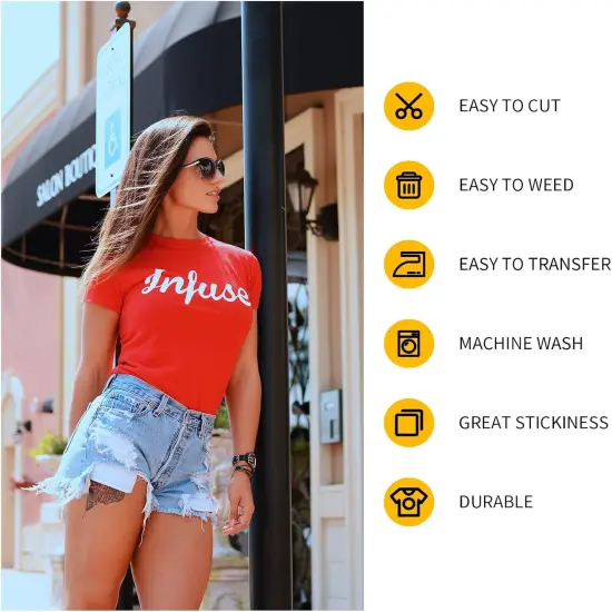 Heat Transfer Vinyl-12&rdquo; x 50ft White Iron on Vinyl Roll for Shirts {4}