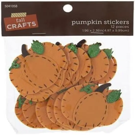 Felt Pumpkin Stickers Autumn Decorations Crafts - 12 Pieces {3}