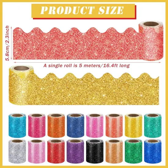 16 Rolls 263 ft Bulletin Board Borders (Cute Color) {2}