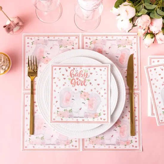 50Pcs Girls Baby Shower Napkins {3}