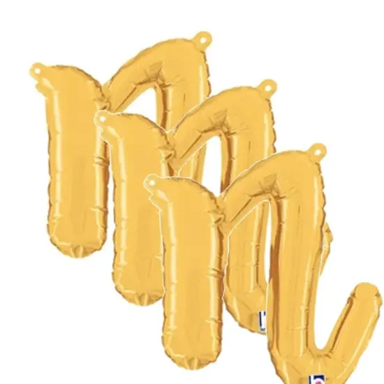 Betallic&reg; 14 inch Script Letter N Gold Air Fill Only {3}