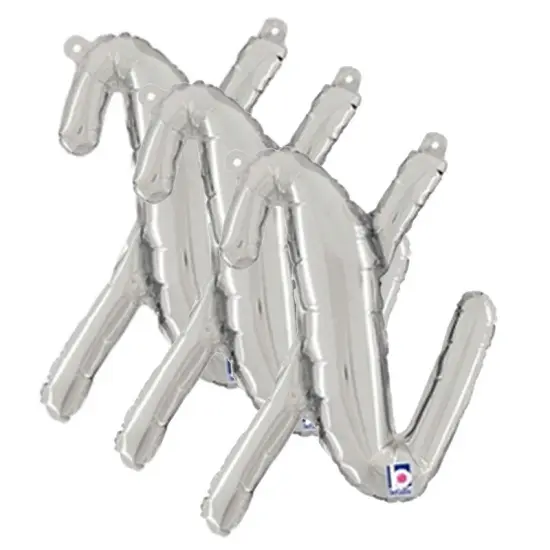 Betallic&reg; 14 Inch Script Letter X Silver Air Fill Only Balloon {3}