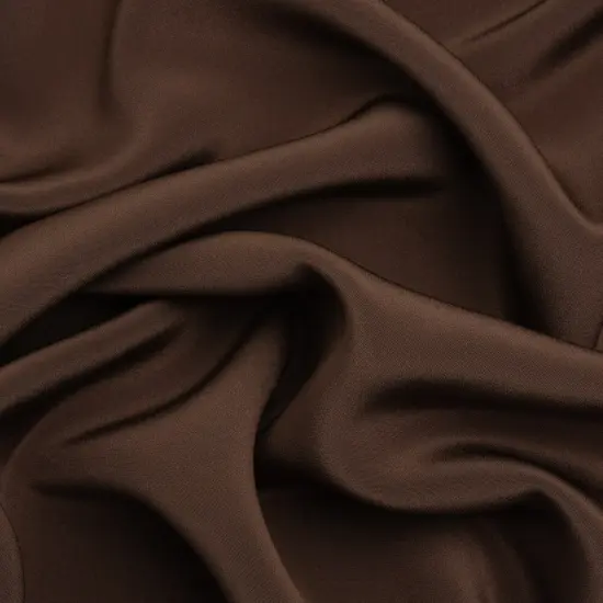 1 Yard Solid Dark Brown Silk Crepe Fabric Four Ply for High End Fashion, 44 Inches Width {1}