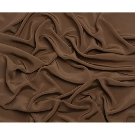 1 Yard Premium Silk 4 Ply Crepe Fabric Cappuccino Brown Perfect for Luxury Wedding gowns, 44 Inches Width {3}