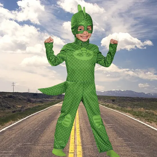 Child&rsquo;s PJ Masks Gekko Costume Toddler Superhero Outfit {2}