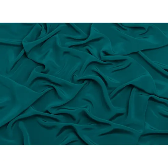 1 Yard Deep Teal Silk Crepe Fabric Premium Four Ply for Sewing Projects, 44 Inches Width {3}