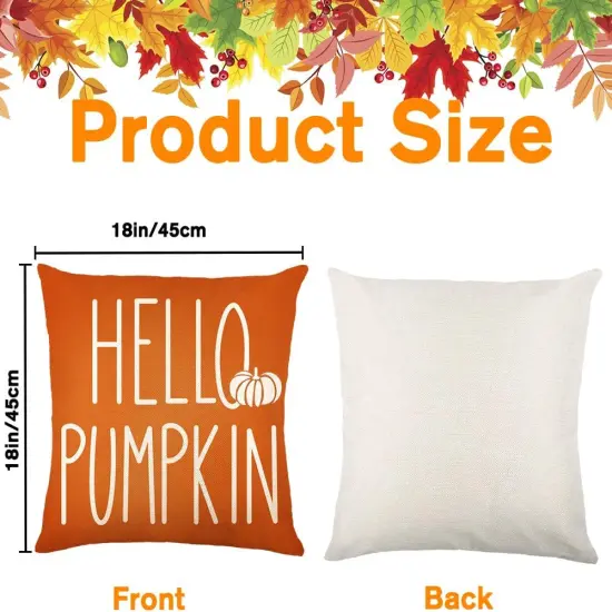 4 Pack Fall Pillow Covers Decoration 18x18in {2}