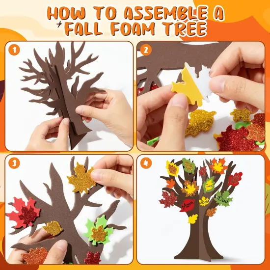 12 Pack Fall Thankful Leaves Trees Foam Kits {2}