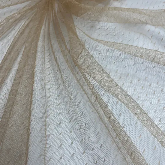 1 Yard 2-Way Stretch Dots Point Net Mesh Fabric 60" Wide for Gowns, Veils & Costumes Ivory {4}