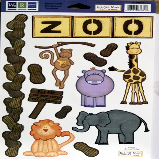 We R Memory Keepers Zoo Embossed Cardstock Stickers {1}