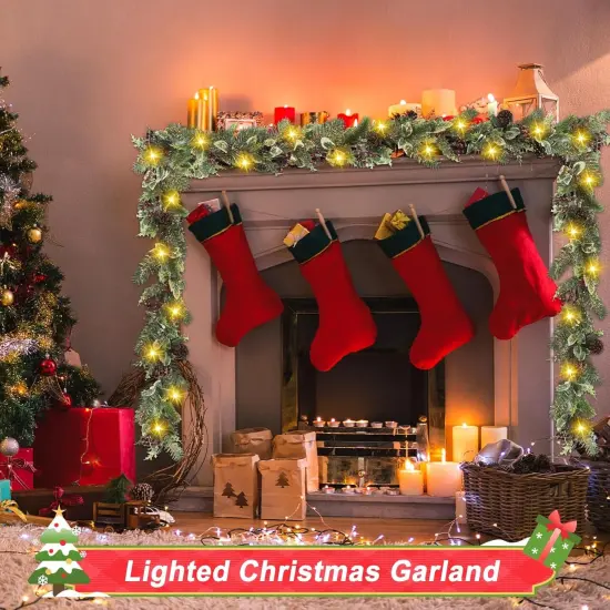 6 Ft Christmas Garland, Pre-Lit Christmas Garland - Artificial Garland with 30 LED Lights {3}