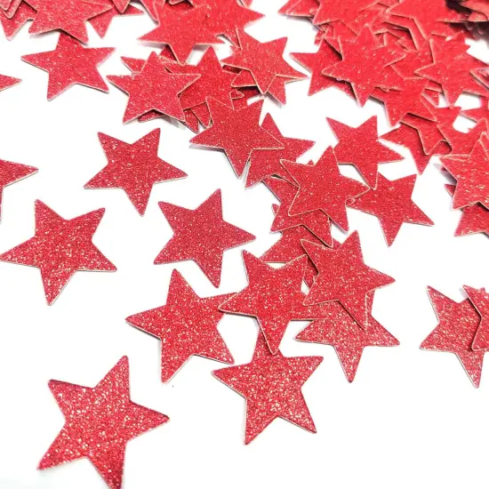 Red Glitter Star Confetti,Red Confetti For Table Decor,1.18 in,200PCS {2}