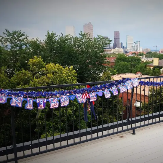 4th of July Decoration Red White Blue Tinsel Garland Patriotic Metallic Chunky Glitter Tinsel for Memorial Day Independence Day Celebration Holiday Decorations {5}